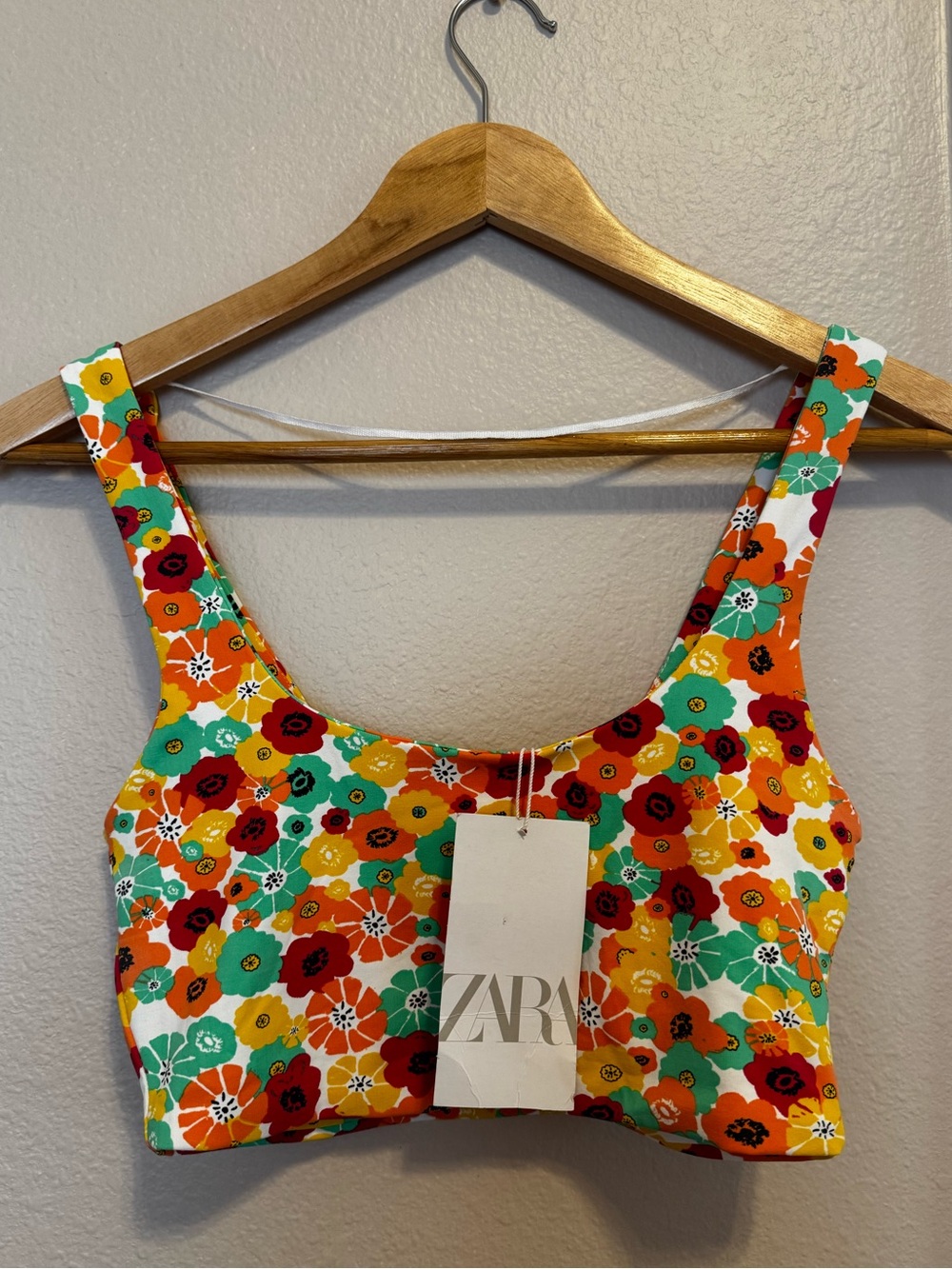 NWT Zara Retro Floral Crop Top